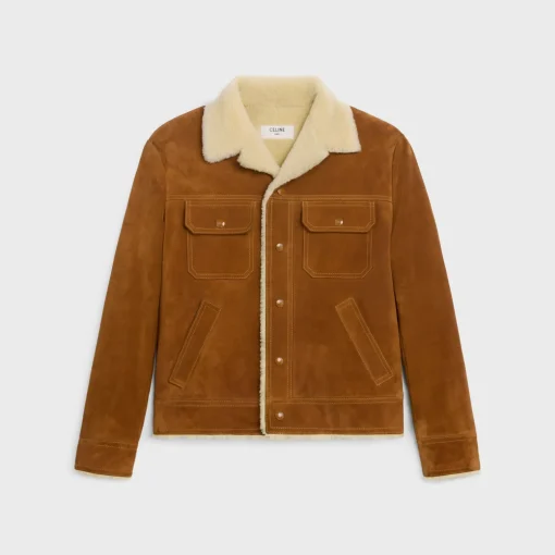 trucker jacket in split calfskin