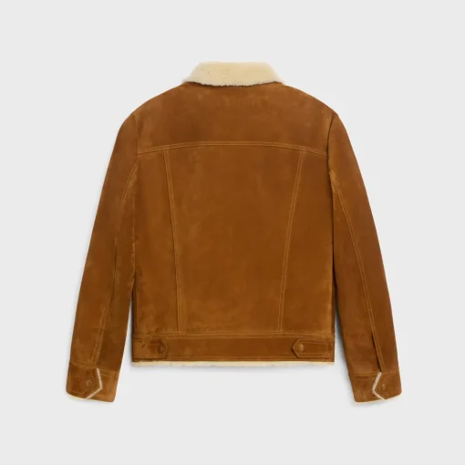 trucker jacket in split calfskin