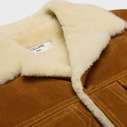 trucker jacket in split calfskin