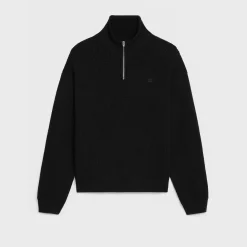 trucker sweater in ribbed wool