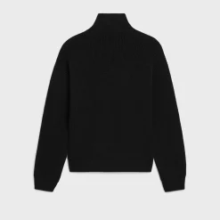 trucker sweater in ribbed wool