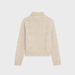 turtleneck sweater in Shetland pointelle