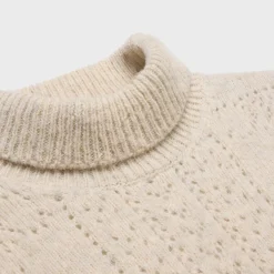 turtleneck sweater in Shetland pointelle