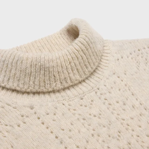 turtleneck sweater in Shetland pointelle
