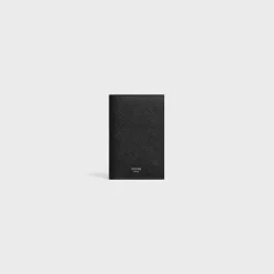VERTICAL CARD HOLDER Essentials Grained Calfskin BLACK