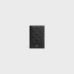 VERTICAL CARD HOLDER Triomphe L.Embossed Calf T.Emb BLACK