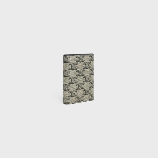 VERTICAL CARD HOLDER Triomphe Canvas New Triomphe2 BEIGE