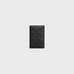 VERTICAL CARD HOLDER Triomphe L.Embossed Calf T.Emb BLACK