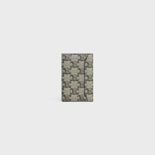 VERTICAL CARD HOLDER Triomphe Canvas New Triomphe2 BEIGE