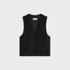 vest in wide pinstripe virgin wool