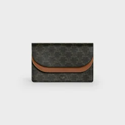 Wallet on strap in Triomphe Canvas and Smooth Lambskin