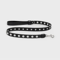 Wide Dog Leash in Smooth Calfskin with Studs