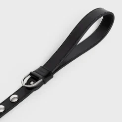 Wide Dog Leash in Smooth Calfskin with Studs