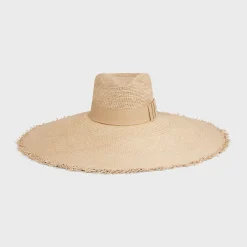 wide-brimmed triomphe hat in straw