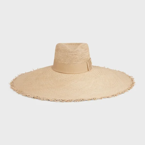 wide-brimmed triomphe hat in straw