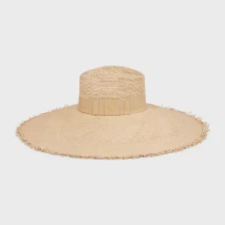 wide-brimmed triomphe hat in straw