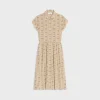 workwear dress in crêpe de chine