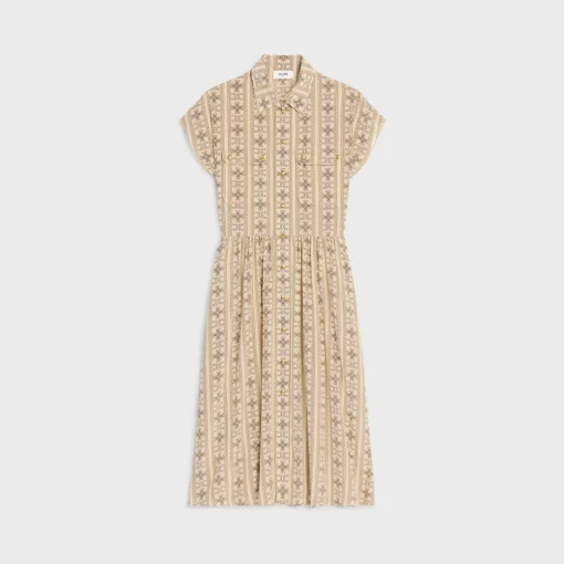 workwear dress in crêpe de chine
