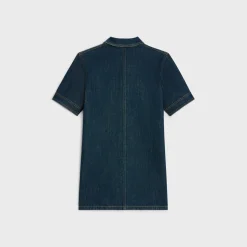 workwear mini dress in rinsed wash denim