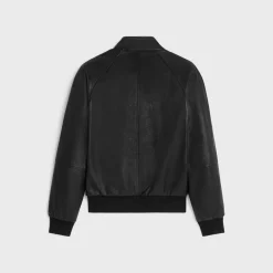 zipped blouson jacket in soft lambskin