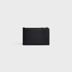 ZIPPED CARD HOLDER CUIR TRIOMPHE IN SHINY CALFSKIN