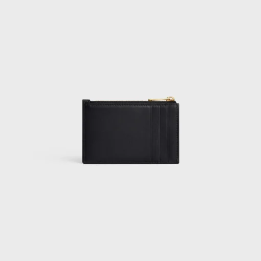 ZIPPED CARD HOLDER CUIR TRIOMPHE IN SHINY CALFSKIN