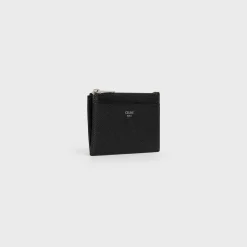 Zipped Card Holder in Grained Calfskin