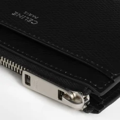 Zipped Card Holder in Grained Calfskin