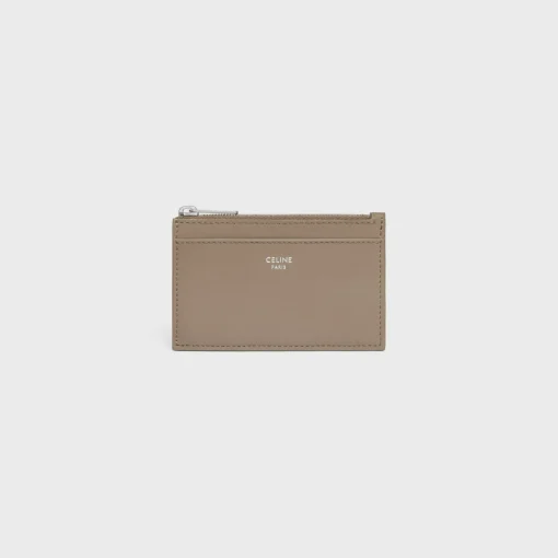 Zipped Card Holder in SHINY CALFSKIN