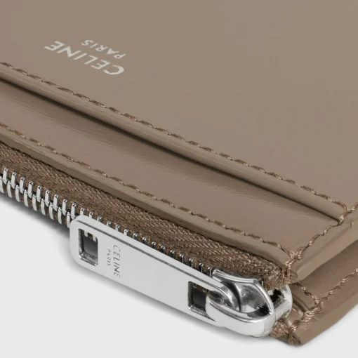 Zipped Card Holder in SHINY CALFSKIN