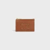Zipped Card Holder in smooth lambskin