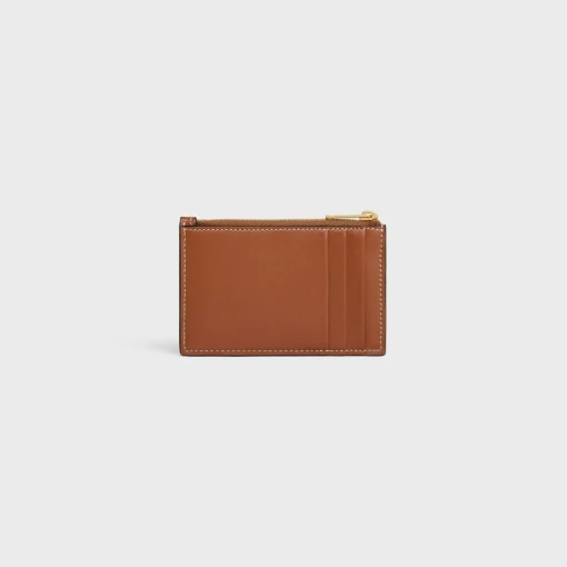 Zipped Card Holder in smooth lambskin