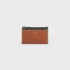 Zipped Card Holder in Triomphe Canvas and Lambskin