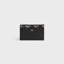Zipped Card Holder in Triomphe canvas two-tone and calfskin