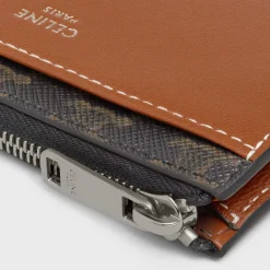 Zipped Card Holder in Triomphe Canvas and Lambskin