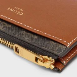 Zipped Card Holder in Triomphe Canvas and Lambskin