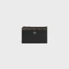 Zipped Card Holder Triomphe Canvas & Lambskin BLACK