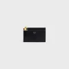 ZIPPED CARD HOLDER TRIOMPHE CHARMS in SHINY CALFSKIN