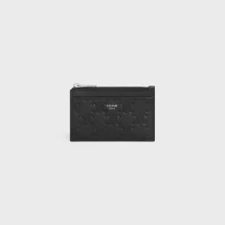 Zipped Card Holder Triomphe L.Embossed Calf T.Emb BLACK