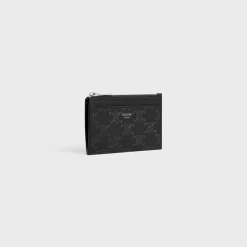 Zipped Card Holder Triomphe L.Embossed Calf T.Emb BLACK