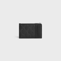 Zipped Card Holder Triomphe L.Embossed Calf T.Emb BLACK