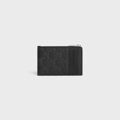 Zipped Card Holder Triomphe L.Embossed Calf T.Emb BLACK
