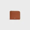 zipped card holder with purse in Triomphe Canvas and Calfskin