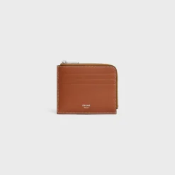 zipped card holder with purse in Triomphe Canvas and Calfskin