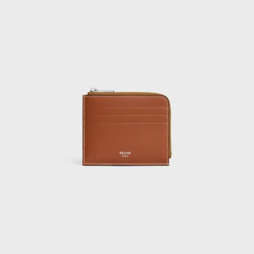 zipped card holder with purse in Triomphe Canvas and Calfskin