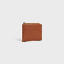 zipped card holder with purse in Triomphe Canvas and Calfskin