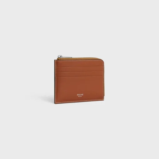 zipped card holder with purse in Triomphe Canvas and Calfskin