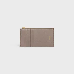 ZIPPED COMPACT CARD HOLDER ESSENTIALS in Grained Calfskin