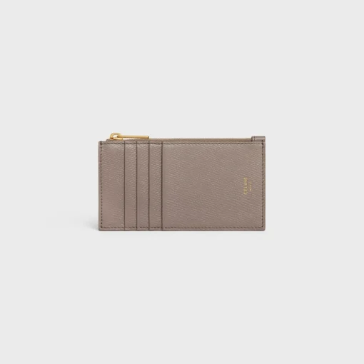 ZIPPED COMPACT CARD HOLDER ESSENTIALS in Grained Calfskin
