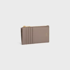 ZIPPED COMPACT CARD HOLDER ESSENTIALS in Grained Calfskin